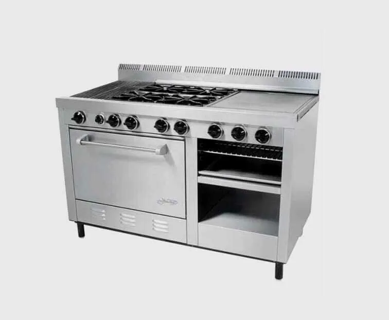 Estufa Industrial 4 Puesto, Plancha Y Horno A Gas - imagen 1